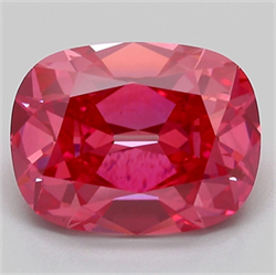 Picture of Lab Grown Diamond 4.07 Carats, Cushion with  Cut, Fancy Vivid Pink Color, VS1 Clarity and Certified by IGI