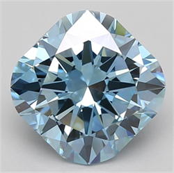 Picture of Lab Grown Diamond 3.88 Carats, CUSHION MODIFIED with  Cut, Fancy Vivid Blue Color, VVS1 Clarity and Certified by IGI