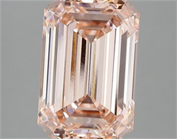 Picture of Lab Grown Diamond 3.87 Carats, Emerald with  Cut, Fancy Intense Pink Color, VVS2 Clarity and Certified by IGI