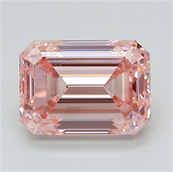Picture of Lab Grown Diamond 2.02 Carats, Emerald with  Cut, Fancy Intense Pink Color, VS1 Clarity and Certified by IGI