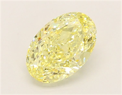Picture of Lab Grown Diamond 1.52 Carats, Oval with  Cut, Fancy Intense Yellow Color, VVS2 Clarity and Certified by IGI