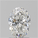 Natural Diamond 1.33 Carats, Oval with  Cut, F Color, SI2 Clarity and Certified by GIA
