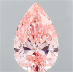 Picture of Lab Grown Diamond 8.01 Carats, Pear with  Cut, Fancy Vivid Pink Color, VS1 Clarity and Certified by IGI