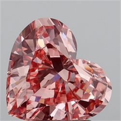 Picture of Lab Grown Diamond 3.15 Carats, Heart with  Cut, Fancy Intense Pink Color, VS1 Clarity and Certified by IGI