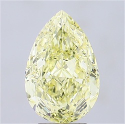 Picture of Lab Grown Diamond 4.74 Carats, Pear with  Cut, Fancy Intense Yellow Color, VVS1 Clarity and Certified by IGI