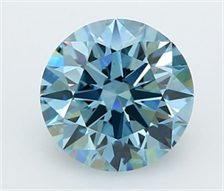Picture of Lab Grown Diamond 3.28 Carats, Round with Ideal Cut, Fancy Vivid Blue Color, VS1 Clarity and Certified by IGI