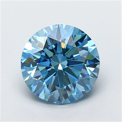 Picture of Lab Grown Diamond 2.78 Carats, Round with Ideal Cut, Fancy Vivid Blue Color, VS1 Clarity and Certified by IGI