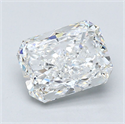 Natural Diamond 2.51 Carats, Radiant with  Cut, F Color, SI1 Clarity and Certified by GIA
