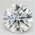 Lab Grown Diamond 2.88 Carats, Round with Excellent Cut, D Color, VVS2 Clarity and Certified by GIA