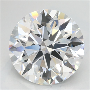 Picture of Lab Grown Diamond 2.88 Carats, Round with Excellent Cut, D Color, VVS2 Clarity and Certified by GIA