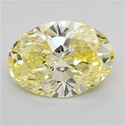 Picture of Lab Grown Diamond 1.35 Carats, Oval with  Cut, Fancy Intense Yellow Color, VVS2 Clarity and Certified by IGI