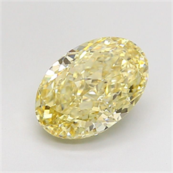 Picture of Lab Grown Diamond 2.10 Carats, Oval with  Cut, Fancy Yellow Color, VS1 Clarity and Certified by IGI