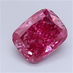 Picture of Lab Grown Diamond 1.64 Carats, Cushion with  Cut, Fancy Vivid Pink Color, VS2 Clarity and Certified by IGI