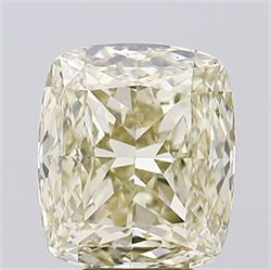 Picture of Lab Grown Diamond 5.08 Carats, CUSHION MODIFIED with  Cut, Fancy Light Yellow Color, VVS2 Clarity and Certified by IGI