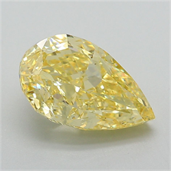Picture of Lab Grown Diamond 3.00 Carats, Pear with  Cut, Fancy Intense Yellow Color, VS1 Clarity and Certified by IGI