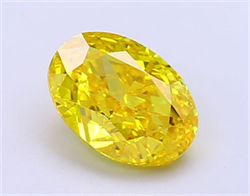 Picture of Lab Grown Diamond 1.85 Carats, Oval with  Cut, Fancy Vivid Yellow Color, VS1 Clarity and Certified by IGI