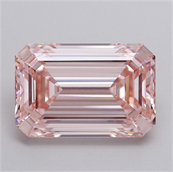Picture of Lab Grown Diamond 5.23 Carats, Emerald with  Cut, Fancy Intense Pink Color, VVS2 Clarity and Certified by IGI