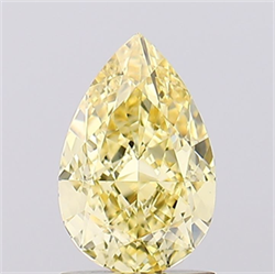 Picture of Lab Grown Diamond 1.38 Carats, Pear with  Cut, Fancy Intense Yellow Color, VS1 Clarity and Certified by IGI