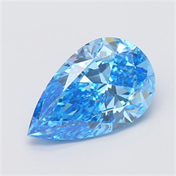 Picture of Lab Grown Diamond 5.03 Carats, Pear with  Cut, Fancy Vivid Blue Color, VS1 Clarity and Certified by IGI