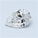 Natural Diamond 0.72 Carats, Pear with  Cut, D Color, SI1 Clarity and Certified by GIA
