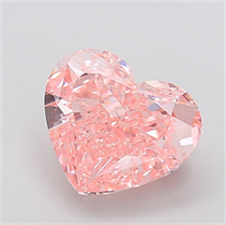 Picture of Lab Grown Diamond 5.01 Carats, Heart with  Cut, Fancy Intense Pink Color, VVS2 Clarity and Certified by IGI