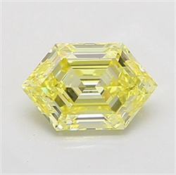 Picture of Lab Grown Diamond 2.15 Carats, HEXAGONAL with  Cut, Fancy Intense Yellow Color, VS1 Clarity and Certified by IGI