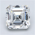 Natural Diamond 3.51 Carats, Asscher with  Cut, D Color, VVS2 Clarity and Certified by GIA