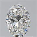 Natural Diamond 0.70 Carats, Oval with  Cut, F Color, VS2 Clarity and Certified by GIA