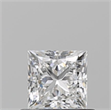 Natural Diamond 0.62 Carats, Princess with  Cut, F Color, VVS2 Clarity and Certified by GIA