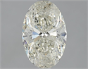 Natural Diamond 1.70 Carats, Oval with  Cut, K Color, SI2 Clarity and Certified by IGI