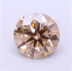 Picture of Lab Grown Diamond 2.09 Carats, Round with Ideal Cut, Fancy Light Brown Color, VVS2 Clarity and Certified by IGI