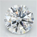Lab Grown Diamond 2.53 Carats, Round with Excellent Cut, D Color, VVS1 Clarity and Certified by GIA