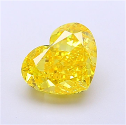 Picture of Lab Grown Diamond 2.03 Carats, Heart with  Cut, Fancy Vivid Yellow Color, VS1 Clarity and Certified by IGI