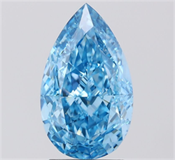 Picture of Lab Grown Diamond 2.78 Carats, Pear with  Cut, Fancy Vivid Blue Color, VVS2 Clarity and Certified by IGI