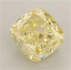 Picture of Lab Grown Diamond 2.63 Carats, Cushion with  Cut, Fancy Vivid Yellow Color, VS1 Clarity and Certified by IGI