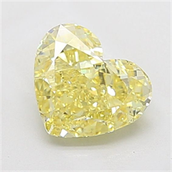 Picture of Lab Grown Diamond 2.08 Carats, Heart with  Cut, Fancy Intense Yellow Color, VS2 Clarity and Certified by IGI