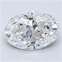 Natural Diamond 2.30 Carats, Oval with  Cut, D Color, SI1 Clarity and Certified by GIA