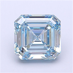 Picture of Lab Grown Diamond 1.80 Carats, Asscher with  Cut, Fancy Vivid Blue Color, VVS2 Clarity and Certified by IGI