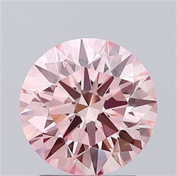 Picture of Lab Grown Diamond 2.08 Carats, Round with Ideal Cut, Fancy Vivid Pink Color, VVS2 Clarity and Certified by IGI