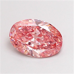 Picture of Lab Grown Diamond 2.00 Carats, Oval with  Cut, Fancy Vivid Pink Color, VS1 Clarity and Certified by IGI