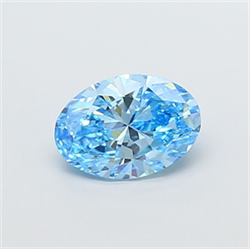 Picture of Lab Grown Diamond 1.51 Carats, Oval with  Cut, Fancy Vivid Blue Color, VS2 Clarity and Certified by IGI