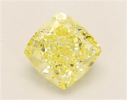 Picture of Lab Grown Diamond 1.55 Carats, CUSHION MODIFIED with  Cut, Fancy Intense Yellow Color, VVS2 Clarity and Certified by IGI