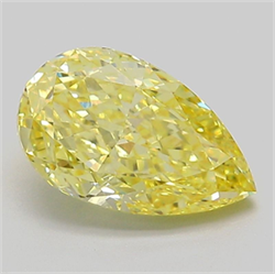 Picture of Lab Grown Diamond 2.02 Carats, Pear with  Cut, Fancy Vivid Yellow Color, VS1 Clarity and Certified by IGI