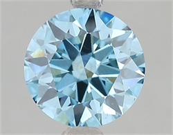 Picture of Lab Grown Diamond 2.10 Carats, Round with Ideal Cut, Fancy Vivid Blue Color, VS2 Clarity and Certified by IGI