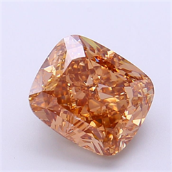 Picture of Lab Grown Diamond 3.04 Carats, CUSHION MODIFIED with  Cut, Fancy Light Brown Color, VVS2 Clarity and Certified by IGI