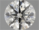 Natural Diamond 0.90 Carats, Round with Excellent Cut, H Color, VVS2 Clarity and Certified by IGI