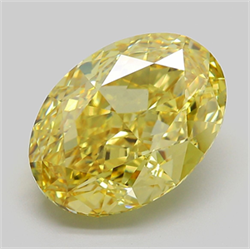 Picture of Lab Grown Diamond 8.03 Carats, Oval with  Cut, Fancy Vivid Yellow Color, VVS2 Clarity and Certified by IGI