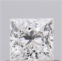 Natural Diamond 0.50 Carats, Princess with  Cut, G Color, SI1 Clarity and Certified by GIA