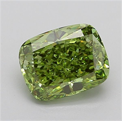 Picture of Lab Grown Diamond 2.35 Carats, CUSHION MODIFIED with  Cut, Fancy Vivid Green Color, VS1 Clarity and Certified by IGI