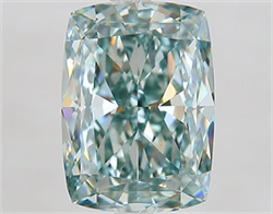 Picture of Lab Grown Diamond 5.02 Carats, CUSHION MODIFIED with  Cut, Fancy Intense Green Color, VS1 Clarity and Certified by IGI